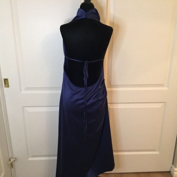 NWT Satin Mock Neck Backless Midi Cocktail Dress Size XL - Picture 5 of 8